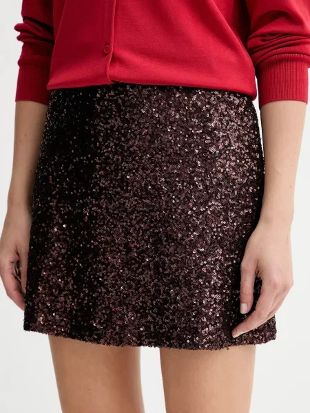 Спідниця Answear.LAB mini розкльошена коричневий