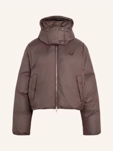 Adidas Originals Péřové Bundy Hooded Padded S Odnímatelnou Kapucí hnědá