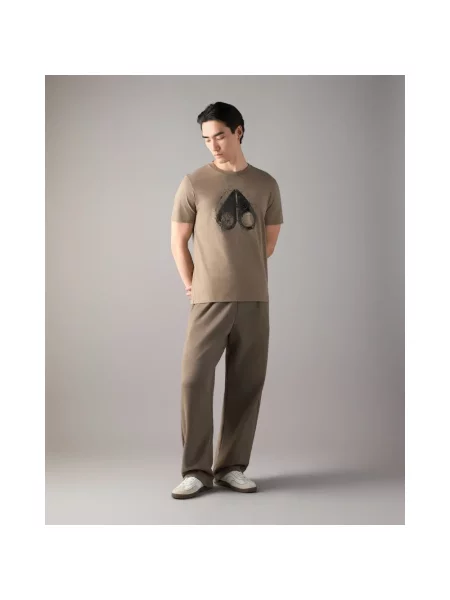 Koszulka Moose Knuckles z logo brązowa