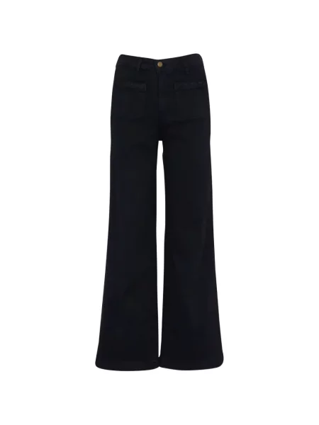 Pantaloni Maison Hotel cu broderie negru