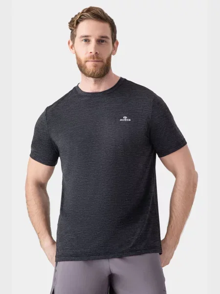 Спортивна футболка AVECS меланж/срібло меланж сірий