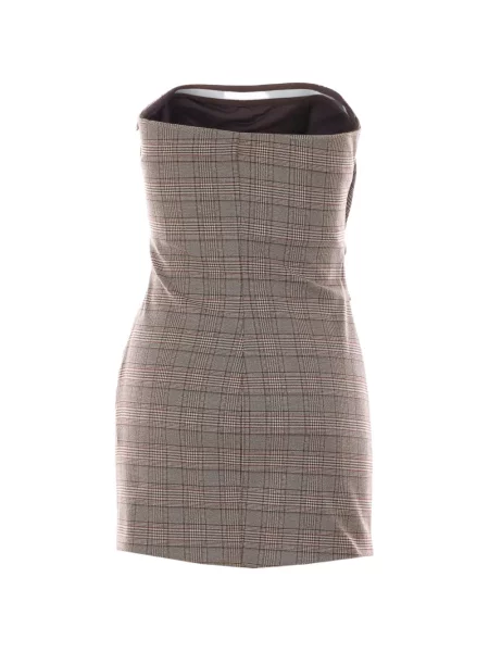 Rochie Aniye By cu funde în carouri maro