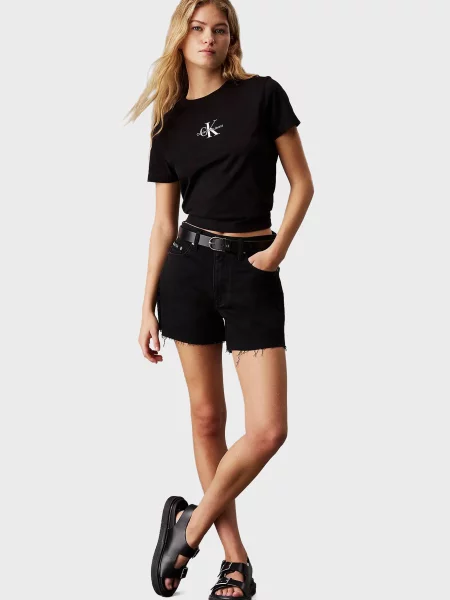 Короткі джинсові шорти Calvin Klein Jeans чорні