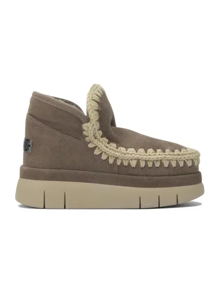 Buty do kostki Mou skórzane brązowe