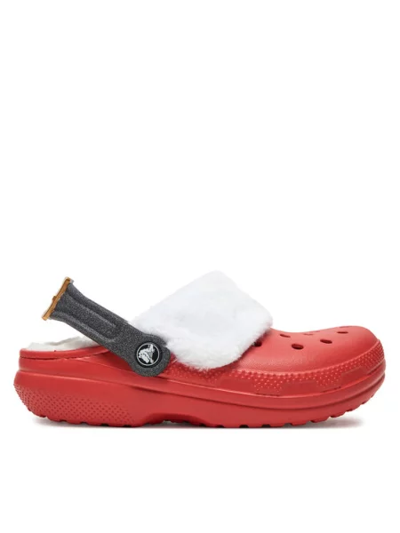 Crocs Шльопанці Classic Lined Santa Clog червоний