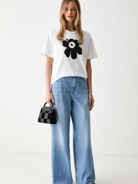 Marimekko tricou pentru femei din alb