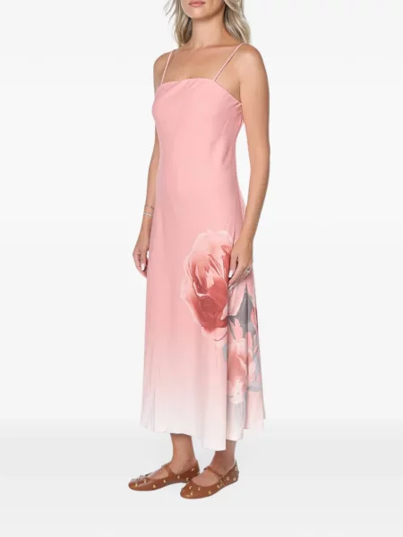 Rochie midi Ted Baker cu model floral cu imagine roz