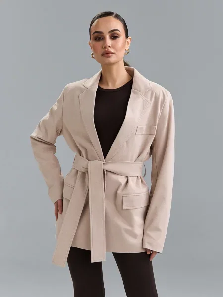 Жакет ISSA Plus штучна замша бежевий