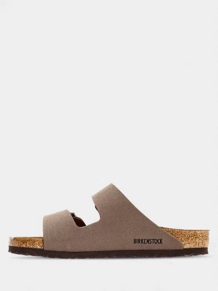 Кожаные шлепанцы Birkenstock бежевые