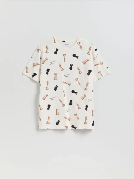 Reserved Tricou regular fit bej