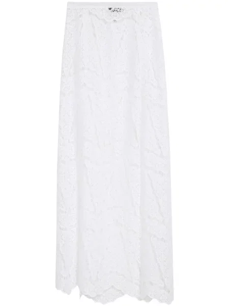Fusta maxi Amir Slama din dantelă alb