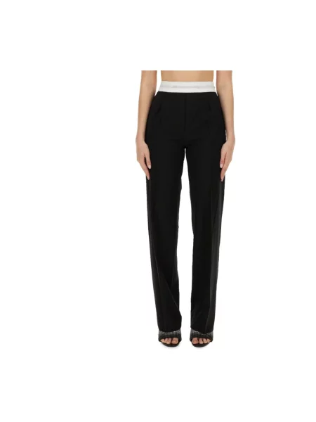 Spodnie Alexander Wang wełniane z logo czarne