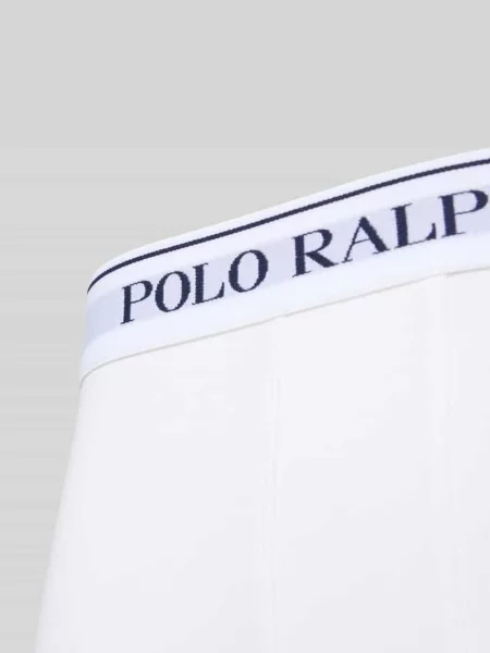 Obcisłe bokserki o kroju skinny fit z Mieszanka bawełny w Zestaw 5 szt. Polo Ralph Lauren białe