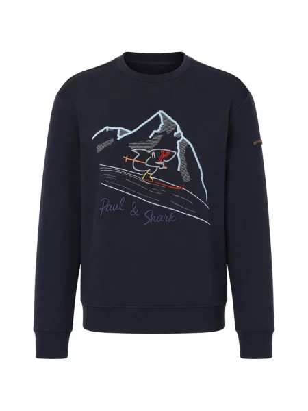 Pulover Paul & Shark cu broderie albastru