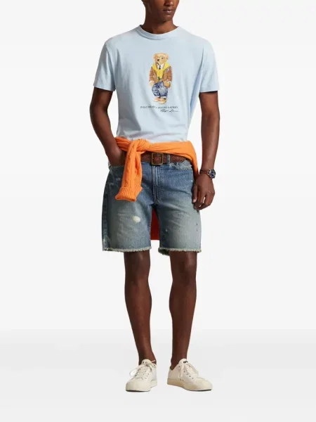 Șapcă Polo Ralph Lauren cu broderie din țesătură twill în carouri albastru