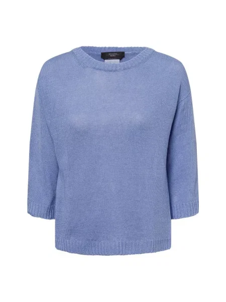 Weekend Max Mara sweter z dzianiny lnianej Maglia Kobiety len jednolity S niebieski