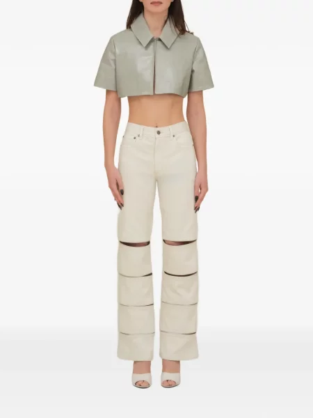 Sacou Contessa Mills din piele verde