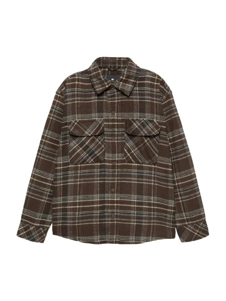 Pull&Bear Geacă de primăvară-toamnă crem / maro închis alb