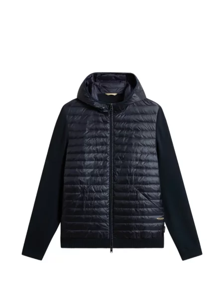 Jachetă cu glugă Woolrich cu glugă albastru