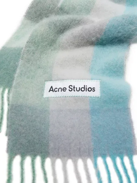 Kostkovaný šál Acne Studios šedý