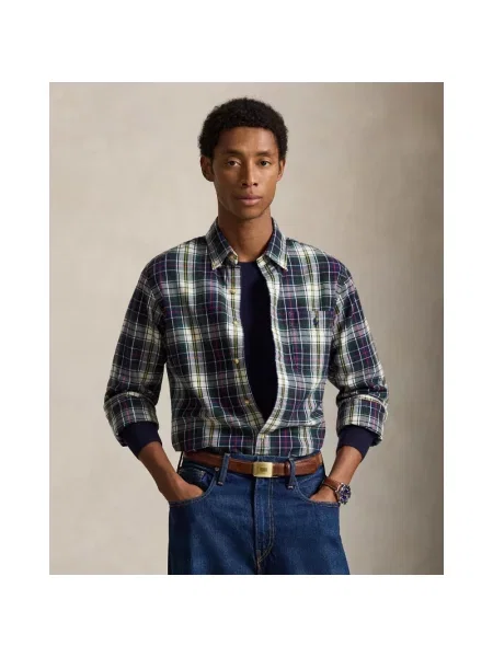 Koszula Polo Ralph Lauren w kratę z twillu zielona