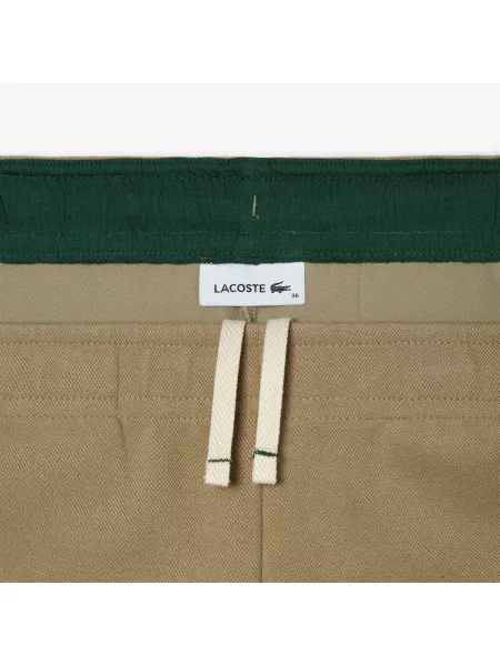 Lacoste Spodnie Dresowe Z Mieszanki Bawełny beżowe