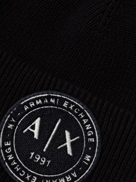 Armani Exchange căciulă pentru bărbați cu lână negru