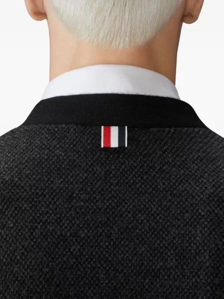 Cardigan Thom Browne tricotate cu decolteu în V negru