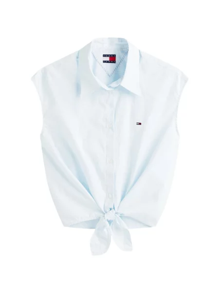 Tommy Jeans Blúz világoskék / fehér kék
