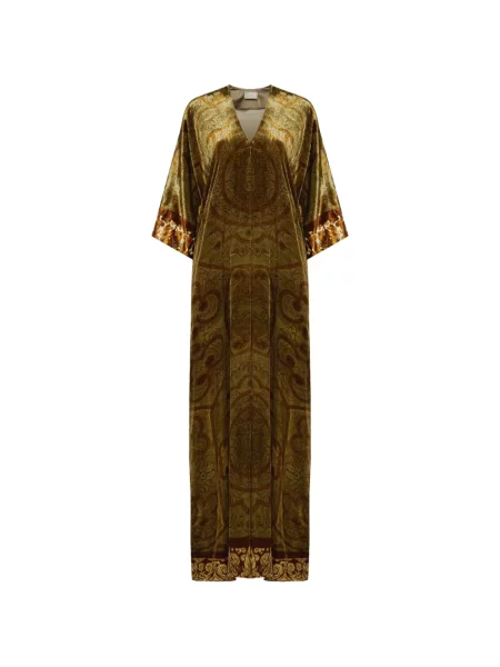 Rochie maxi Pierre-louis Mascia cu decolteu în V verde