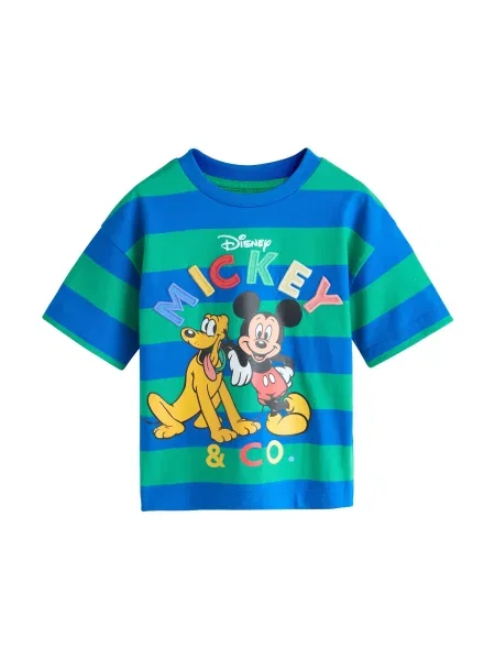 Next Tricou Mickey Mouse albastru regal / verde / roșu negru