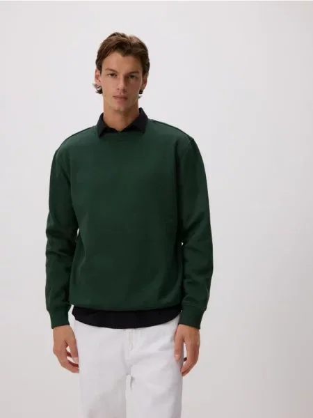 Однотонный свитшот Reserved зеленый