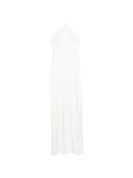 Rochie maxi Oseree din dantelă cu gât halter alb