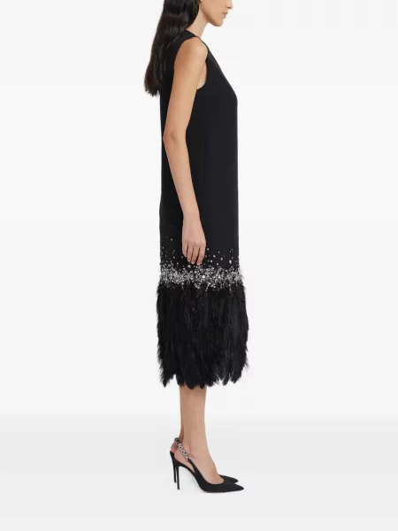 Rochie midi Safiyaa cu pene negru