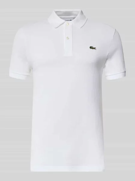 Koszulka polo o kroju slim fit z czystej bawełny Lacoste biała