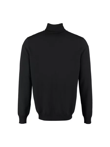 Sweter z golfem The (alphabet) wełniany do golfa czarny
