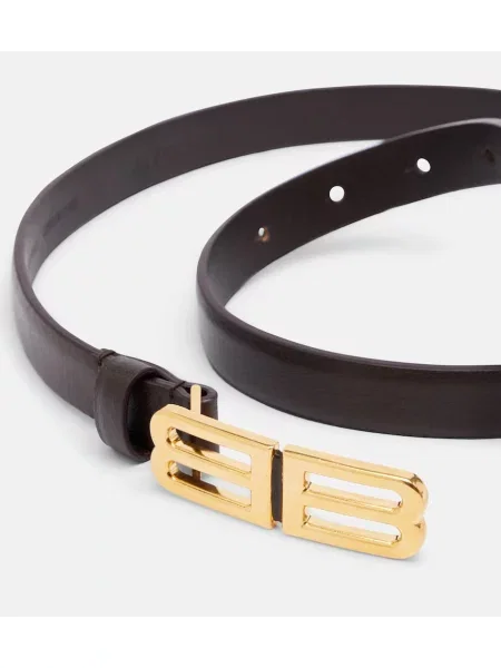 Cu centură sacou Balenciaga din piele maro
