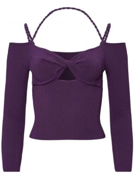 Top Altuzarra prążkowany fioletowy