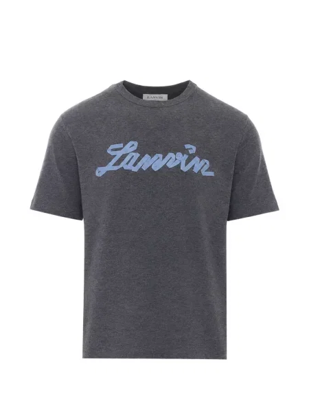 Tricou Lanvin cu broderie cu decolteu rotund gri