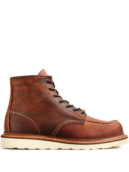 Botine Red Wing Shoes cu șireturi din dantelă clasici roșu