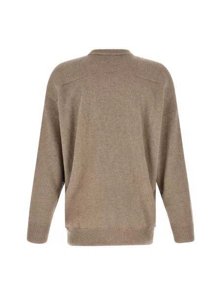 Sweter z golfem Jil Sander z długim rękawem beżowy