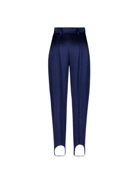Satynowe spodnie Stella Mccartney niebieskie
