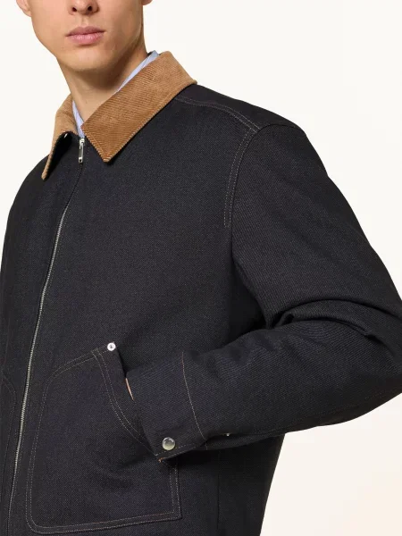 Drykorn Džínová Bunda tmavě modrá/ velbloudí modrá