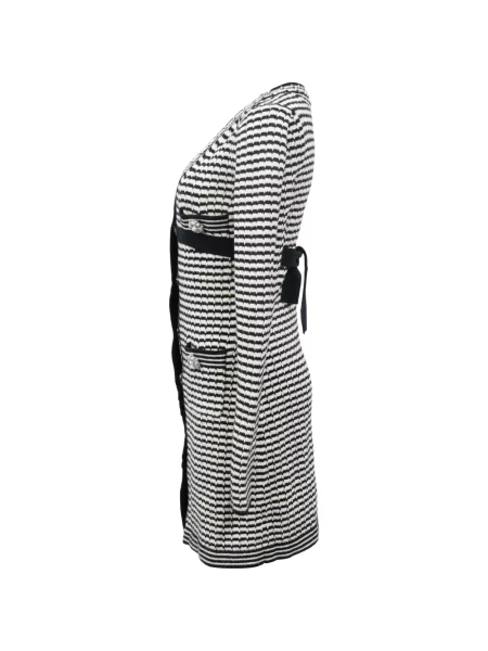Rochie mini Self-portrait cu dungi de costum alb