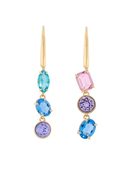 Swarovski Uhani Gema Zlata modra