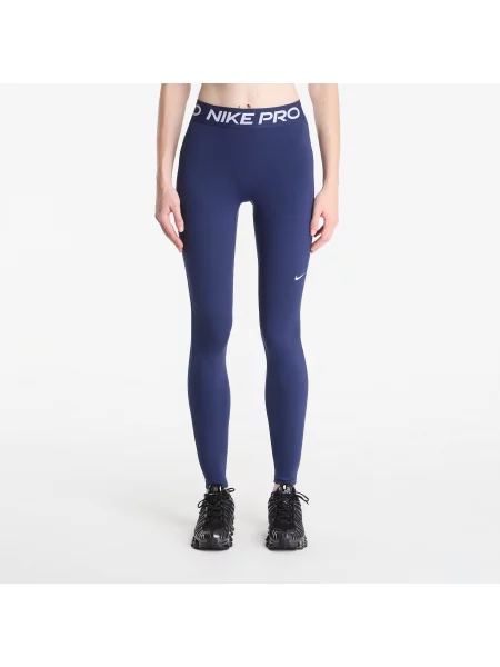 Colanți Nike Pro Mid-Rise Full-Length Leggings Midnight Navy/ White S alb