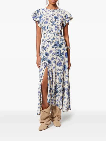 Fustă Isabel Marant cu model floral cu crăpătură