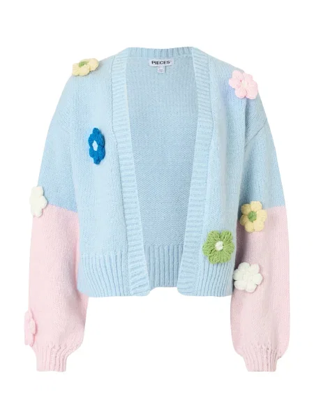 PIECES Geacă tricotată PCJenner azuriu / albastru închis / rosé alb