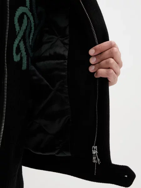 Filling Pieces férfi kabát gyapjúval Box Varsity fekete