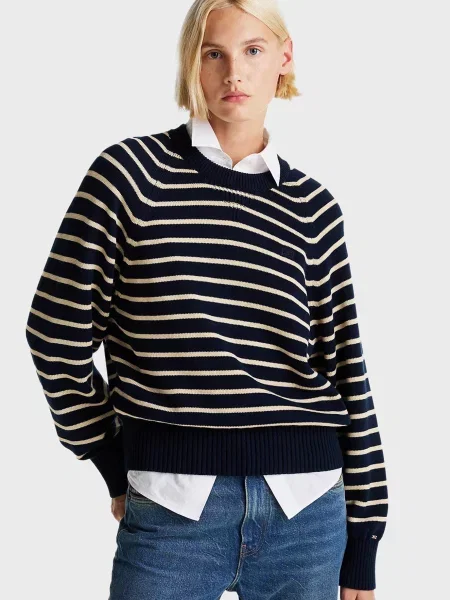 Смугастий светр Tommy Hilfiger з джерсі синій